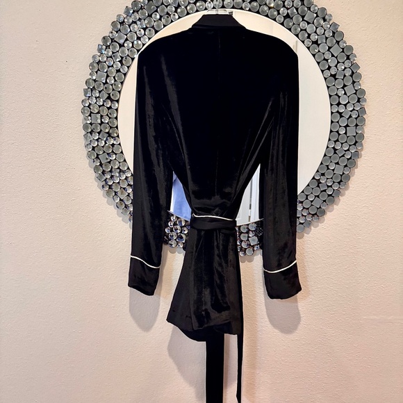 Grey Velvet Ladies Smoking Jacket/Dress - Picture 12 of 12